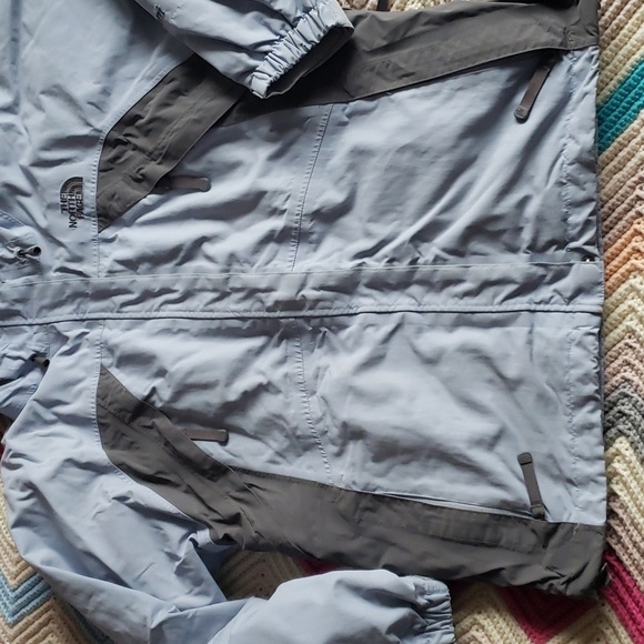 North Face women's Blue Hyvent Vented Hooded Rain Snow Skirt Lined Jacket medium - Picture 3 of 16